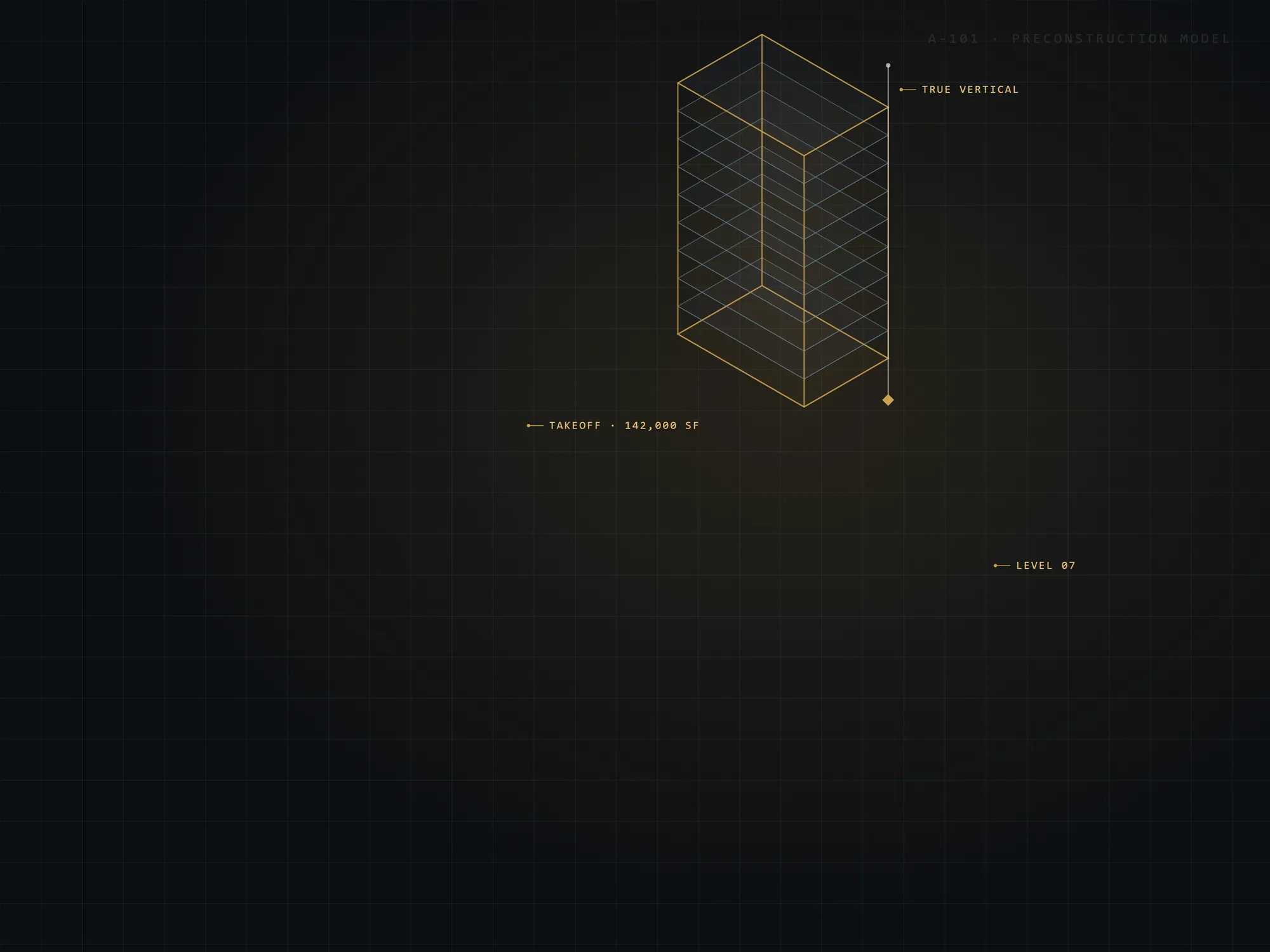 Isometric building wireframe
